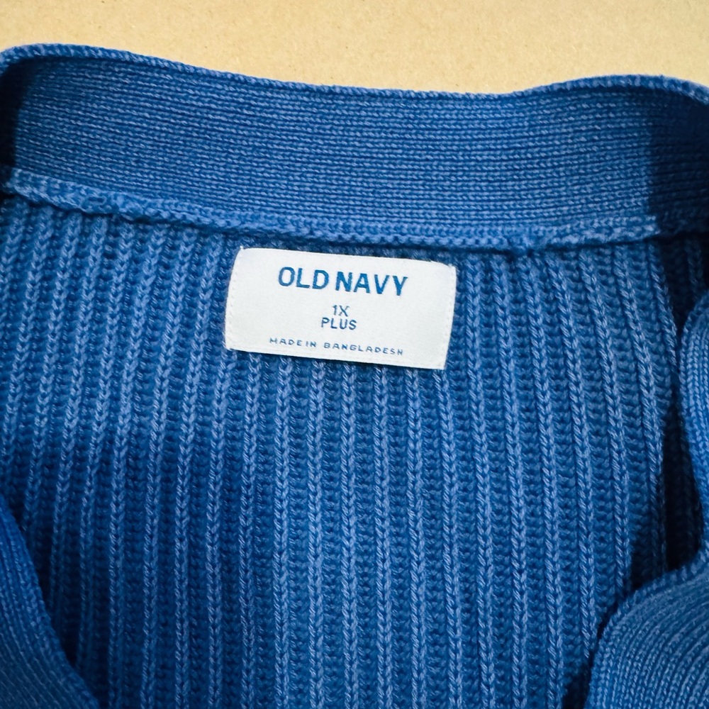 Old Navy Men's Navy Cardigan Sweater - Picture 3 of 4
